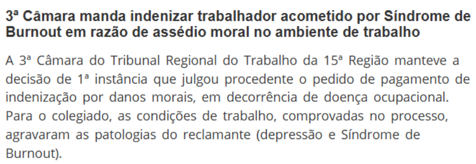Notícia Processo Trabalhista